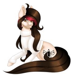 Size: 1978x2000 | Tagged: safe, artist:minelvi, oc, oc only, oc:blits, earth pony, pony, clothes, female, mare, simple background, solo, sweater, transparent background