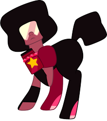 Size: 977x1112 | Tagged: safe, artist:cloudyglow, garnet (steven universe), ponified, simple background, solo, steven universe, transparent background