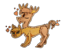 Size: 4160x3168 | Tagged: safe, artist:bumskuchen, oc, oc only, chimera, moose, snake, absurd resolution, cougar (animal), multiple heads, request, simple background, solo, three heads, traditional art, transparent background