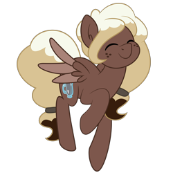 Size: 6667x6667 | Tagged: safe, artist:besttubahorse, artist:melodicmarzipan, edit, oc, oc only, oc:sweet mocha, pegasus, pony, absurd resolution, cute, cutie mark, eyes closed, flying, freckles, happy, mochabetes, prancing, simple background, smiling, solo, spread wings, transparent background, vector
