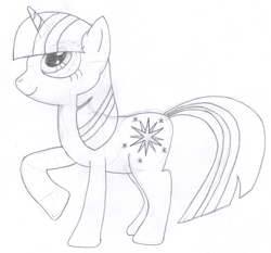 Size: 1157x1078 | Tagged: safe, artist:aafh, twilight sparkle, monochrome, solo, traditional art