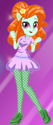 Size: 236x554 | Tagged: safe, artist:unicornsmile, tree hugger, equestria girls, clothes, equestria girls-ified, fist, lipstick, open mouth, ponied up, solo, starsue