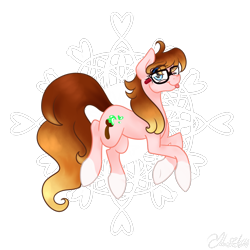 Size: 1150x1150 | Tagged: safe, artist:fanaticpanda, oc, oc only, oc:brushie, earth pony, pony, female, glasses, heart eyes, looking at you, mare, one eye closed, simple background, solo, tongue out, transparent background, wingding eyes, wink