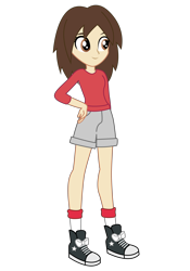 Size: 3500x5000 | Tagged: safe, artist:razethebeast, oc, oc only, oc:layra norisu, equestria girls, absurd resolution, clothes, converse, equestria girls-ified, female, shirt, shoes, shorts, simple background, smiling, sneakers, socks, solo, transparent background