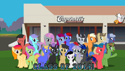 Size: 3686x2100 | Tagged: safe, artist:avastindy, oc, oc only, oc:spark brush, capriottis, group photo