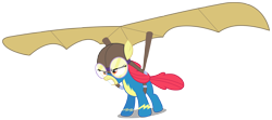 Size: 6780x3000 | Tagged: safe, artist:brony-works, apple bloom, pony, absurd resolution, clothes, goggles, hang glider, simple background, solo, transparent background, uniform, vector, wonderbolts uniform