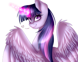 Size: 4000x3200 | Tagged: safe, artist:minelvi, artist:snowbunny0820, twilight sparkle, twilight sparkle (alicorn), alicorn, pony, absurd resolution, colored pupils, heart, simple background, solo, transparent background