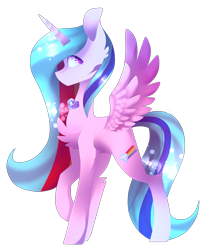 Size: 2569x2929 | Tagged: safe, artist:huirou, oc, oc only, oc:rainbow diamond, alicorn, pony, female, mare, simple background, solo, transparent background