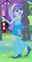 Size: 203x390 | Tagged: safe, screencap, aqua blossom, equestria girls, perfect day for fun, boots, cropped, flower, high heel boots, solo