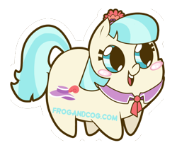 Size: 560x475 | Tagged: safe, artist:coggler, artist:frog&cog, artist:gopherfrog, coco pommel, blushing, chubbie, open mouth, simple background, smiling, solo, transparent background