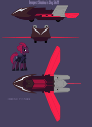 Size: 1700x2338 | Tagged: safe, artist:lonewolf3878, fizzlepop berrytwist, tempest shadow, pony, unicorn, my little pony: the movie, armor, broken horn, clothes, eye scar, guardians of harmony, jet, scar, shoes, sky skiff, toy interpretation, vehicle