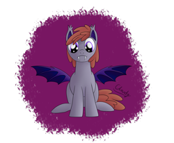 Size: 4000x3300 | Tagged: safe, artist:cloudy95, oc, oc only, oc:lukida, bat pony, pony, female, mare, sitting, solo