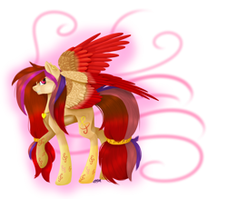 Size: 4000x3500 | Tagged: safe, artist:dinkydoolove, oc, oc only, oc:louren hearten, pegasus, pony, abstract background, colored wings, raised hoof, simple background, solo, transparent background