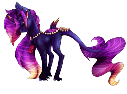 Size: 2700x2000 | Tagged: safe, artist:immagoddampony, oc, oc only, original species, gradient mane, leonine tail, simple background, solo, transparent background, unshorn fetlocks