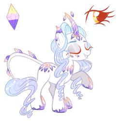 Size: 1000x1000 | Tagged: safe, artist:peachesandcreamated, oc, oc only, original species, crystalline, female, mare, simple background, solo, transparent background