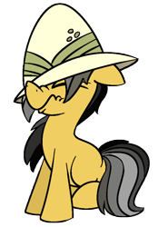 Size: 546x783 | Tagged: safe, artist:cowsrtasty, daring do, /mlp/, cute, daring dorable, female, filly, hat, pith helmet, scrunchy face, simple background, sitting, solo, transparent background, younger