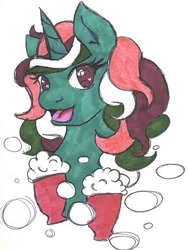 Size: 297x392 | Tagged: safe, artist:skypinpony, fizzy, g1, simple background, solo, traditional art, white background