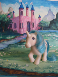 Size: 600x800 | Tagged: safe, artist:sunset80, majesty, g1, backdrop, craft, dream castle, irl, photo, solo, toy