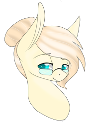 Size: 996x1359 | Tagged: safe, artist:cyrinthia, oc, oc only, earth pony, pony, bust, female, glasses, mare, portrait, simple background, solo, transparent background