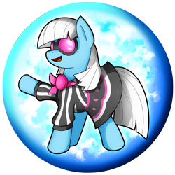 Size: 2539x2539 | Tagged: safe, artist:flamevulture17, photo finish, earth pony, pony, clothes, female, mare, open mouth, orb, smiling, solo, sunglasses