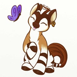 Size: 750x750 | Tagged: safe, artist:pa-kalsha, oc, oc only, butterfly, okapi, non-pony oc, solo