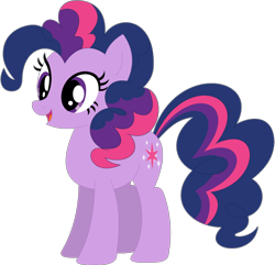 Size: 1024x989 | Tagged: safe, artist:ra1nb0wk1tty, pinkie pie, twilight sparkle, earth pony, pony, female, mare, open mouth, palette swap, recolor, simple background, solo, transparent background