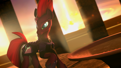 Size: 1920x1080 | Tagged: safe, artist:twilighlot, derpibooru import, tempest shadow, 3d, fire, solo, source filmmaker