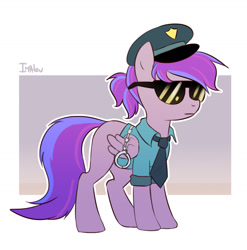 Size: 1282x1295 | Tagged: safe, artist:imalou, derpibooru import, oc, oc:starshine bomber, female, police, police uniform, solo