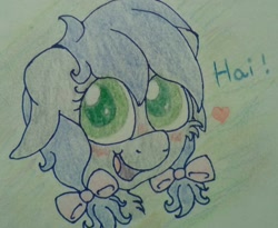 Size: 1046x858 | Tagged: safe, artist:laptopbrony, oc, oc only, oc:darcy sinclair, cute, looking at you, solo, traditional art