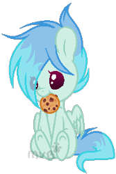 Size: 207x309 | Tagged: safe, artist:marielle5breda, oc, oc only, oc:weather storm, pegasus, pony, chibi, cookie, female, food, mare, simple background, sitting, solo, transparent background