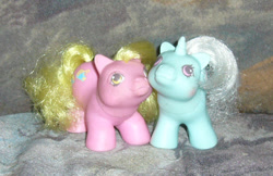 Size: 658x426 | Tagged: safe, artist:fizzy--love, pony, g1, baby, baby pony, irl, photo, tappy, toy, wiggles