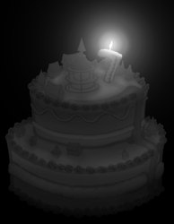 Size: 502x648 | Tagged: safe, artist:gliconcraft, cake, candle, food, happy birthday mlp:fim, mlp fim's seventh anniversary, ponyville