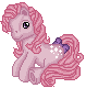 Size: 79x80 | Tagged: safe, artist:katcombs, cotton candy (g1), g1, base used, pixel art, simple background, solo, transparent background