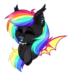 Size: 934x993 | Tagged: safe, artist:_spacemonkeyz_, derpibooru import, oc, oc:happy pills, bat pony, pony, female, happy, mare, simple background, solo, transparent background