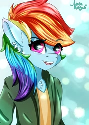 Size: 1280x1794 | Tagged: safe, artist:lucaaegus, derpibooru import, rainbow dash, anthro, green, green jacket, winter