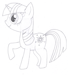 Size: 1191x1320 | Tagged: safe, artist:aafh, twilight sparkle, monochrome, solo, traditional art