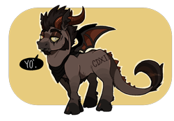 Size: 1000x700 | Tagged: safe, artist:lvlushrooms, artist:punkass, oc, oc only, demon, demon pony, pony, digital art, firealpaca, grumpy, male, sloth demon, sven