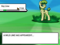 Size: 2732x2048 | Tagged: safe, artist:autello, oc, oc only, oc:key lime, earth pony, pony, female, grass, mare, one eye closed, pokémon