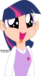 Size: 3000x5617 | Tagged: safe, artist:michaelsety, twilight sparkle, human, shadow play, female, happy, humanized, simple background, solo, transparent background