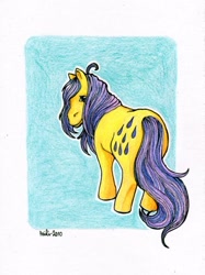 Size: 576x769 | Tagged: safe, artist:tyelca, derpibooru import, lemon drop, pony, g1, female, mare, solo, traditional art