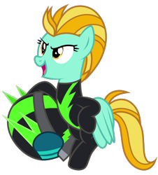 Size: 2000x2214 | Tagged: safe, artist:jellmelon, derpibooru import, lightning dust, pegasus, pony, the washouts (episode), clothes, female, helmet, mare, simple background, solo, the washouts, transparent background, uniform, vector, washouts uniform