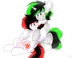 Size: 1600x1291 | Tagged: safe, artist:bl--blacklight, oc, oc only, oc:litch, oc:ray scratch, pegasus, pony, unicorn, female, male, mare, pregnant, ritch, stallion, watermark