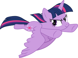 Size: 4016x3001 | Tagged: safe, artist:cloudyglow, twilight sparkle, twilight sparkle (alicorn), alicorn, pony, the cutie re-mark, .ai available, >:), female, flying, mare, simple background, smiling, smirk, solo, transparent background, vector