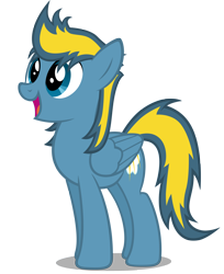 Size: 3000x3676 | Tagged: safe, artist:mrlolcats17, oc, oc only, oc:bolterdash, pegasus, pony, 2017 community collab, derpibooru community collaboration, open mouth, simple background, smiling, solo, transparent background