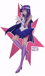 Size: 8294x14037 | Tagged: safe, artist:zen1da, derpibooru import, human, absurd resolution, crossover, horned humanization, humanized, sailor moon, sailor scout, sailor twilight, simple background, solo, white background