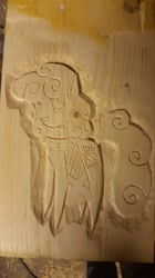 Size: 746x1328 | Tagged: safe, bronyscot, carving, mascot, nessie, real, wood