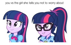 Size: 922x580 | Tagged: safe, sci-twi, twilight sparkle, equestria girls, implied lesbian, meme, twolight