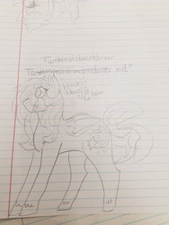 Size: 3024x4032 | Tagged: safe, artist:php115, derpibooru exclusive, derpibooru import, oc, oc:magic glow, alicorn, pony, alicorn oc, irl, lined paper, magical lesbian spawn, magical polyamorous spawn, monochrome, multiple parents, next generation, offspring, parent:moondancer, parent:starlight glimmer, parent:sunset shimmer, parent:tempest shadow, parent:trixie, parent:twilight sparkle, parents:twixpeststarsetdancer, photo, solo, traditional art