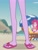 Size: 1589x2100 | Tagged: safe, derpibooru import, screencap, pinkie pie, sci-twi, twilight sparkle, better together, equestria girls, friendship math, beach, clothes, cropped, feet, flip-flops, legs, pictures of legs, sand, sandals, swimsuit