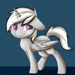 Size: 700x700 | Tagged: safe, artist:dbleki, oc, oc only, oc:dark tempest, alicorn, pony, fangs, male, solo, stallion